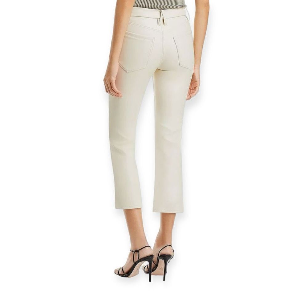 GOOD AMERICAN Good Legs Mini Boot Faux Leather Pant in Bone Size18 NEW - Picture 4 of 14